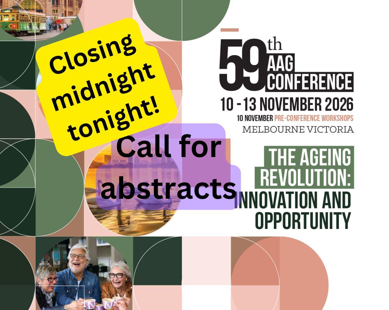 AAG 59th Conference banner with call to submit abstracts closing midnight tonight (30th April)