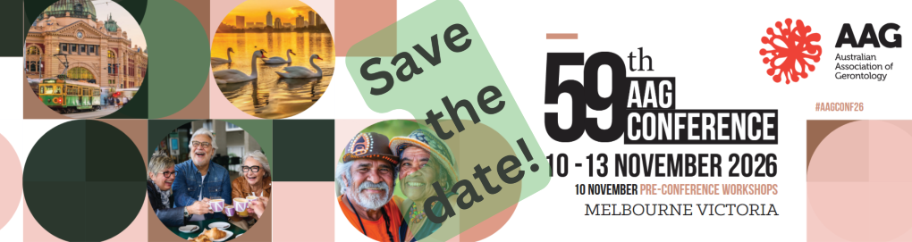 Save the date image to promote the 59th AAG Conference in Melbourne from 10 to 11 November 2026